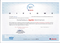 diplome installateurs agrees ventilation atlantic